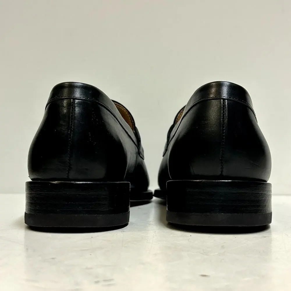 NEW HEELS Polo Ralph Lauren Penny Loafer Black Calf Weltline Made in Italy 9.5 D